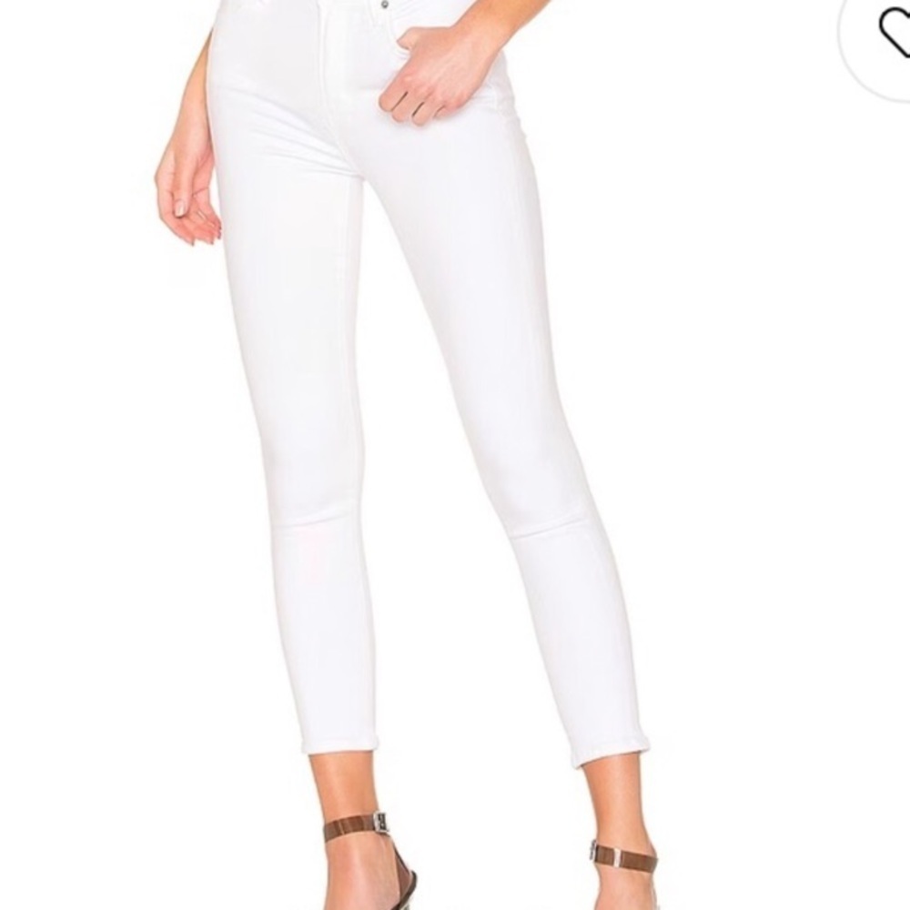 Citizens of  Humanity Rocket Crop White High Rise Skinny Jeans